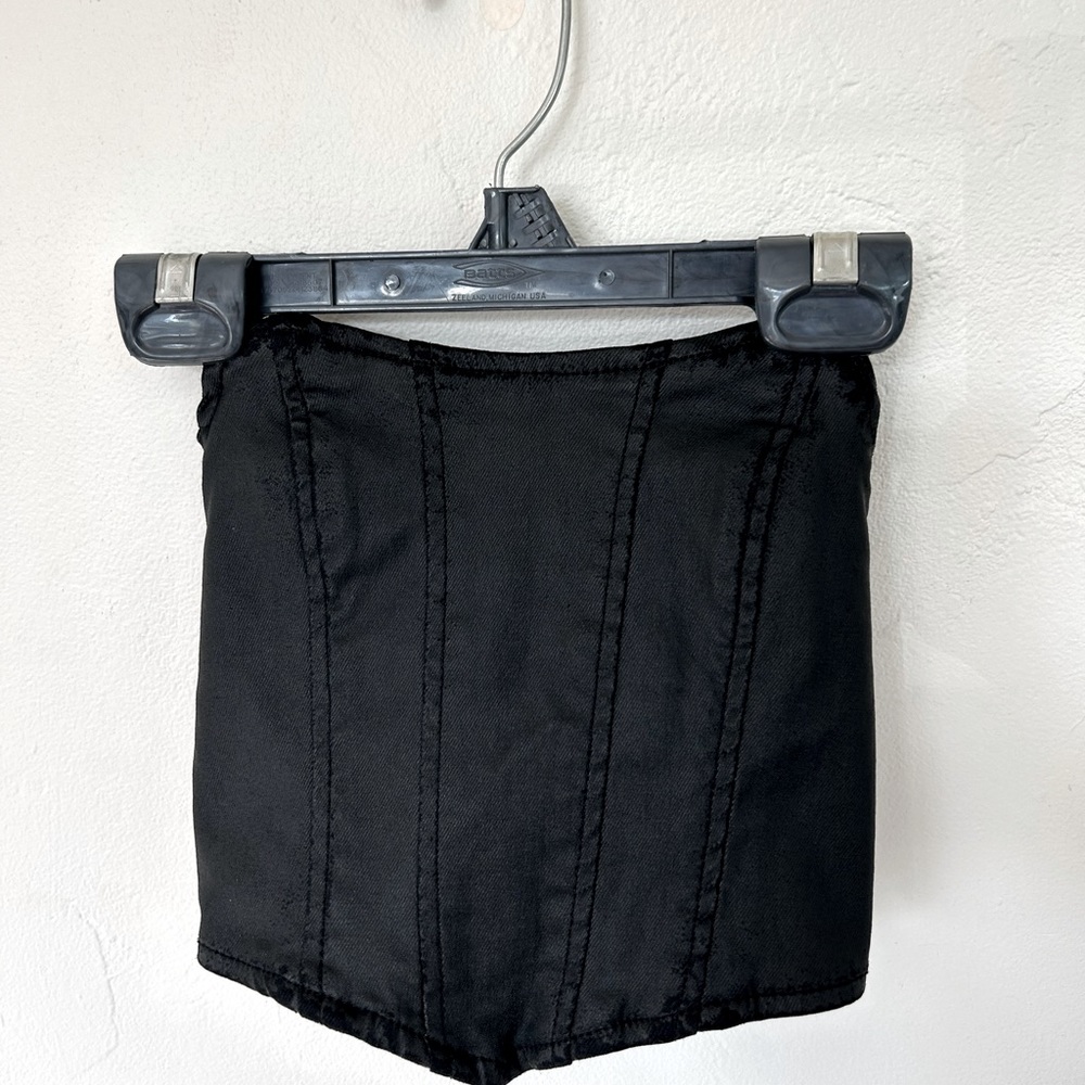 Edikted faux leather black corset